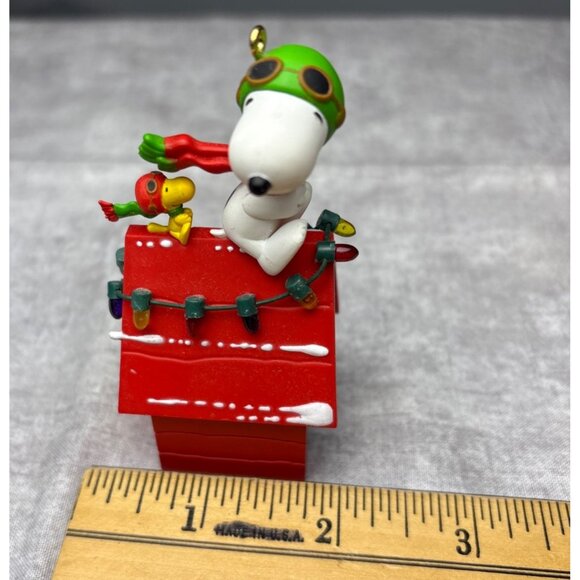 A Pair of Ace Snoopy & Woodstock 2010 Hallmark Ornament - Picture 7 of 12